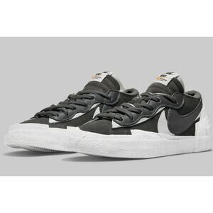 Nike Sacai X Blazer Low Leather And Suede Low-top Trainers In Black Men 11